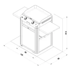 Chariot Plancha Fusion 60 Gris Cargo 2024 - ENO -Napo Barbecues Magasin chariot ferme 2022 pour plancha fusion 60 gris cargo eno 5