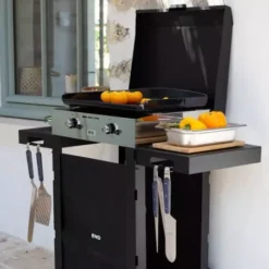 Napo Barbecues Magasin -Napo Barbecues Magasin combo plancha gaz initial 50 chariot acier noir eno 1