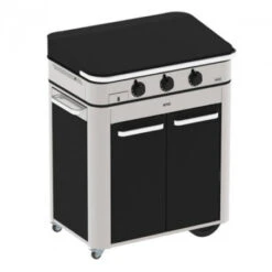 Combo Plancha Enosign Gaz 80 Inox & Acier Noir 2023 Avec Capot Noir - ENO -Napo Barbecues Magasin pack combo plancha enosign gaz 80 inox acier noir 2