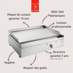 Plancha Elec PLANET Chef 55 Plaque Lisse (Réf. 240005) -Napo Barbecues Magasin plancha elec planet chef 55 plaque lisse ref 240005 2