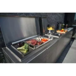 Plancha Gaz Encastrable Oasi 55 Cm Inox Plaque Lisse + Couvercle - PLANET -Napo Barbecues Magasin plancha gaz encastrable 55 cm inox 2 feux plaque lisse couvercle planet 2